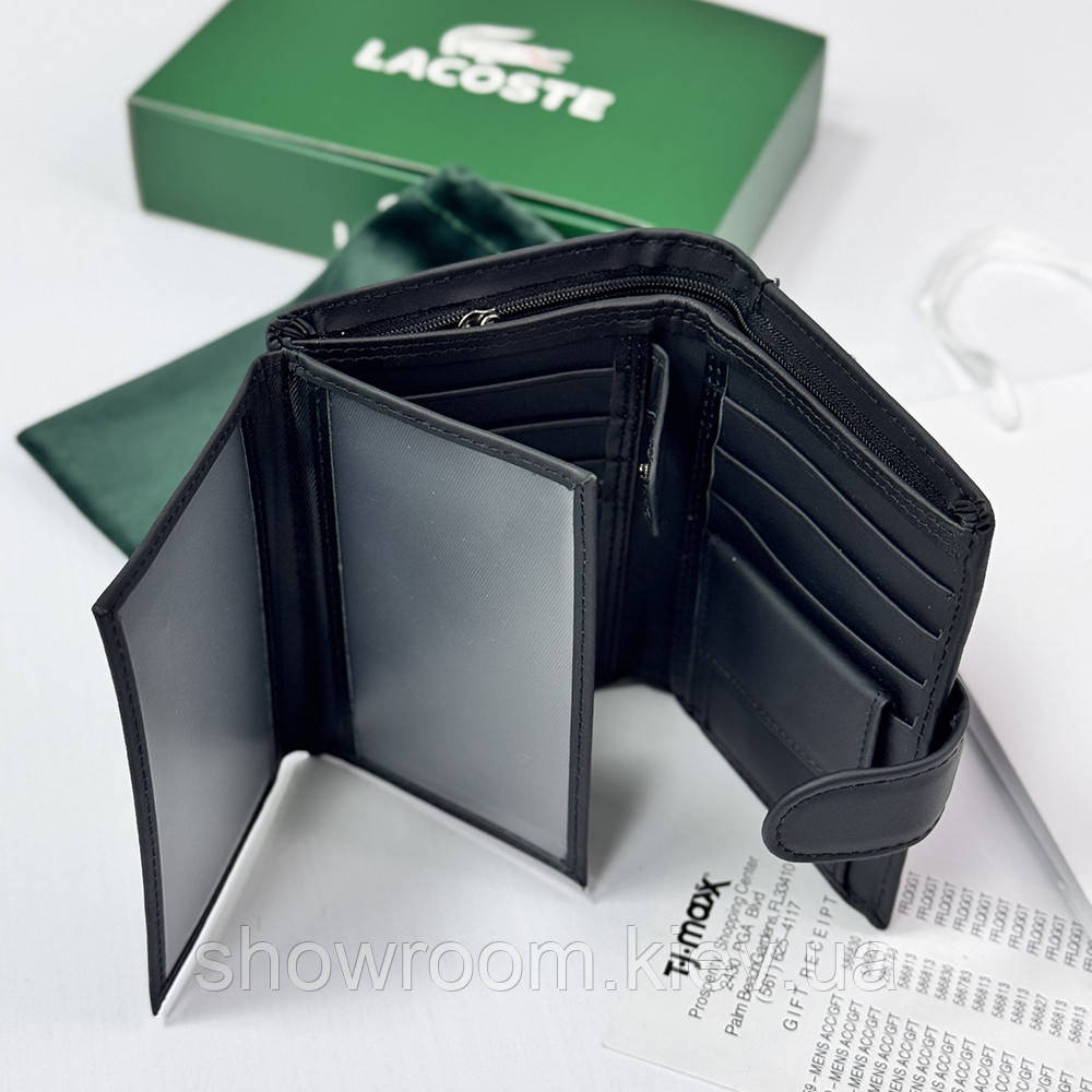 Мужское брендовое портмоне на застежке Lacoste (1721) Киев - изображение 3
