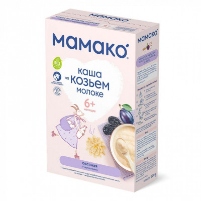 Детская каша MAMAKO на козьем молоке овсяная с черносливом 200 г (4670017090033) Винница - изображение 1