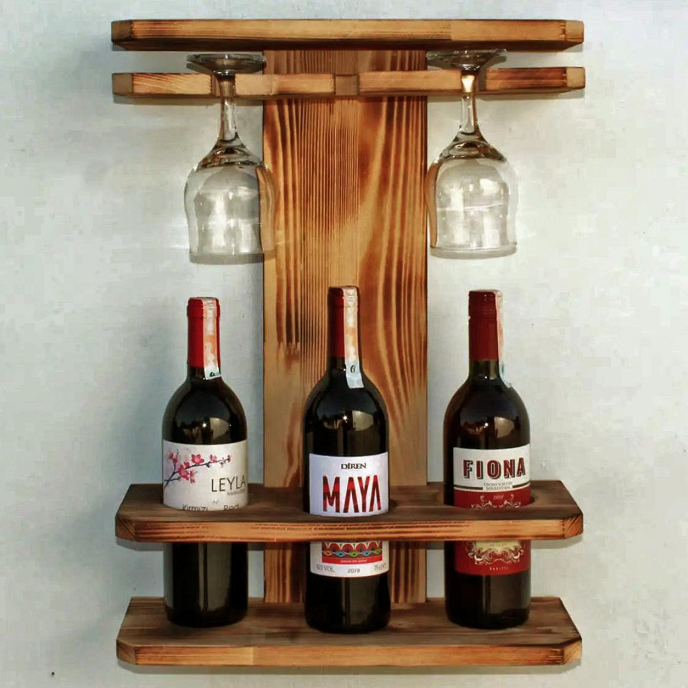 Настенная винная полка 