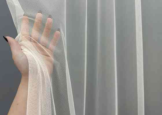 Тюль VR-Textil 1829т Грек-сетка с вышивкой и люрексом цвет Молочный с серым 280х270 см (40-176) Киев