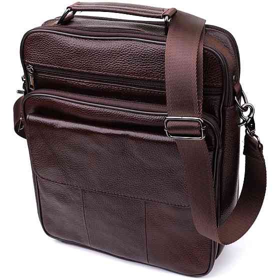 Мужская сумка с ручкой для переноса в руке из натуральной кожи Vintage 23024 Коричневый Киев