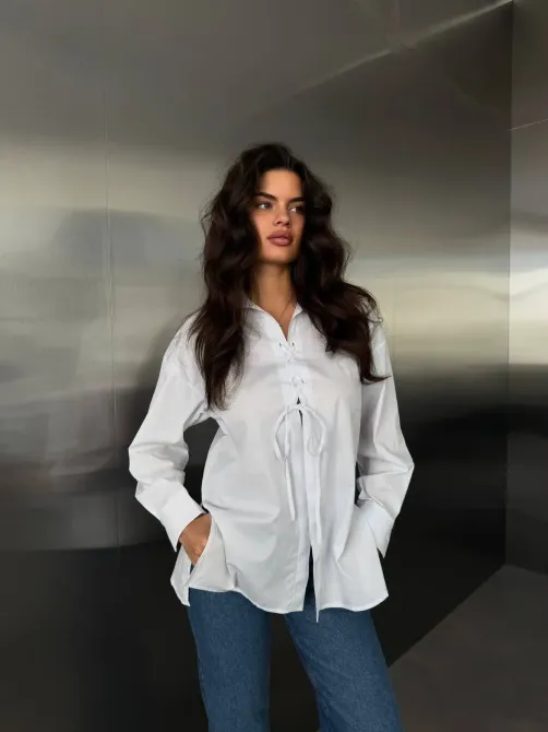 Жіноча сорочка oversize з преміум котону Туреччина — чорний, барбі, молоко Одеса - фото 17