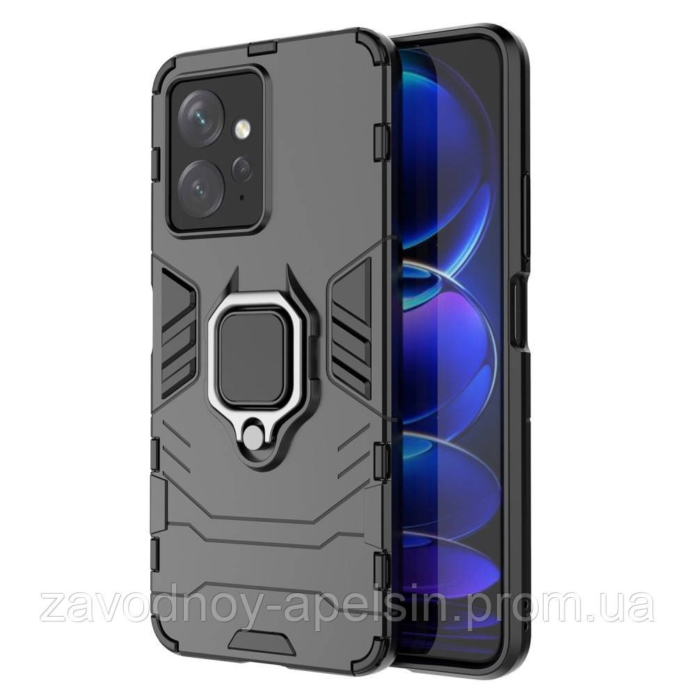 Xiaomi Redmi Note 12 4G Противоударный чехол Кольцо (черный) Одесса - изображение 1