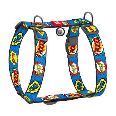 Шлей для собак WAUDOG Nylon анатомическая H-образная с QR-паспортом "ВАУ" пластиковый фастекс XL (323-0087) Винница