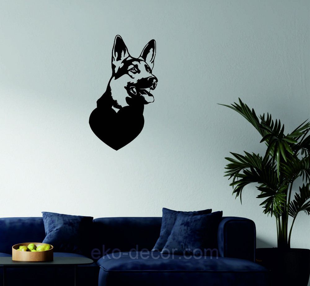 Декоративное настенное Панно «Овчарка», Декор на стену 90*53 см, Черный Киев - изображение 3