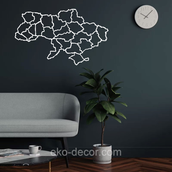 Декоративное настенное Панно «Карта», Декор на стену 110*66 см, Белый Киев