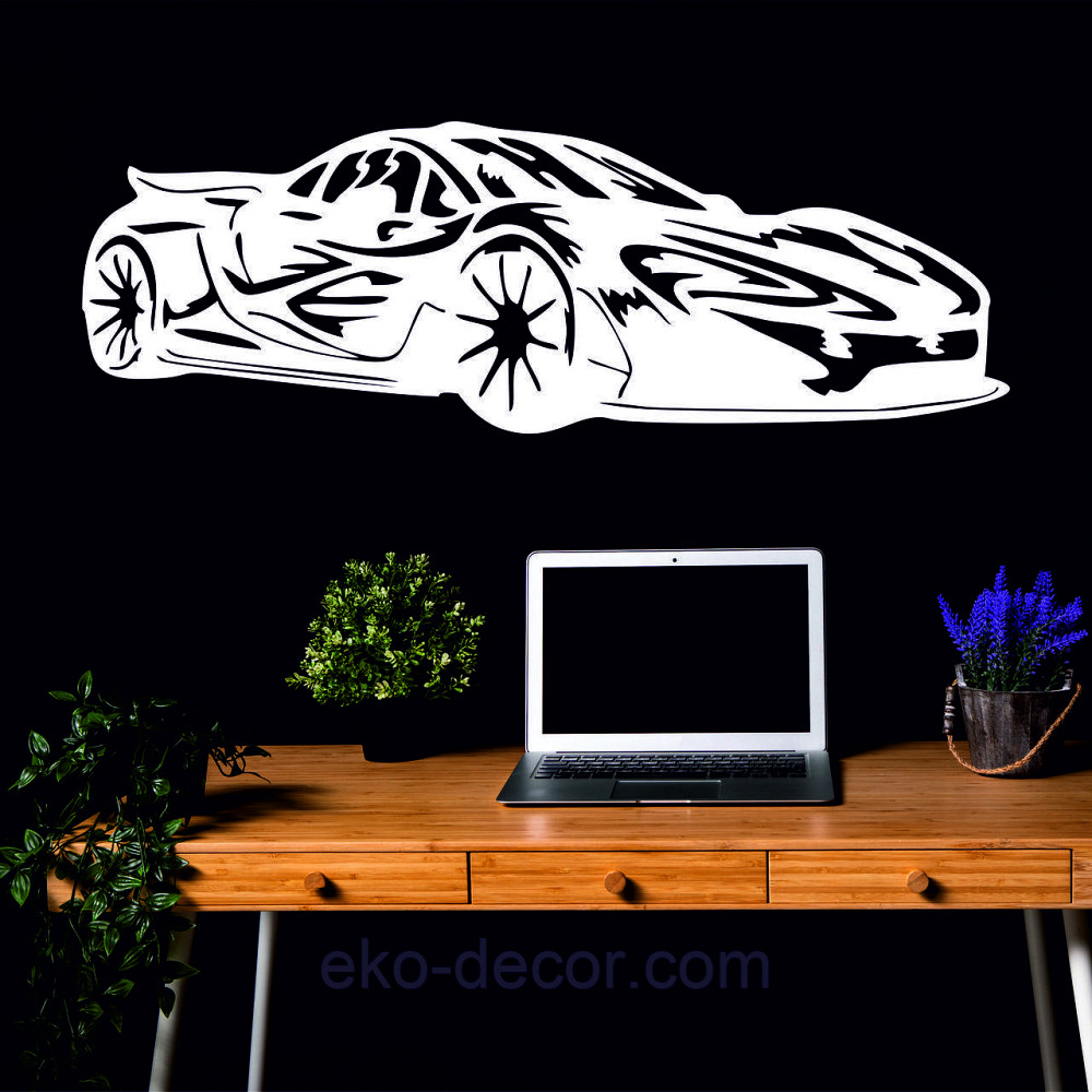 Декоративное настенное Панно «Машина» Декор на стену 110*82 см, Белый Киев - изображение 4