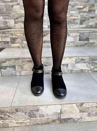 Черевики жіночі 218 чорні шкіра+замша натуральна 37р. (1204) Коломыя