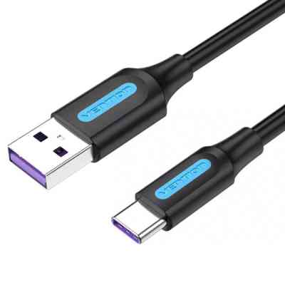 Кабель USB 2.0 AM-Type-C M, 0.5 м, 100W PVC чорний Vention Вінниця