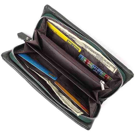 Стильный кошелек-клатч для женщин с отделением под телефон ST Leather 23103 Зеленый Киев