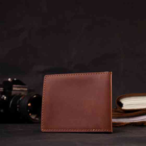 Шкіряна обкладинка на посвідчення учасника бойових дій Коричневий (GRANDE PELLE) Київ