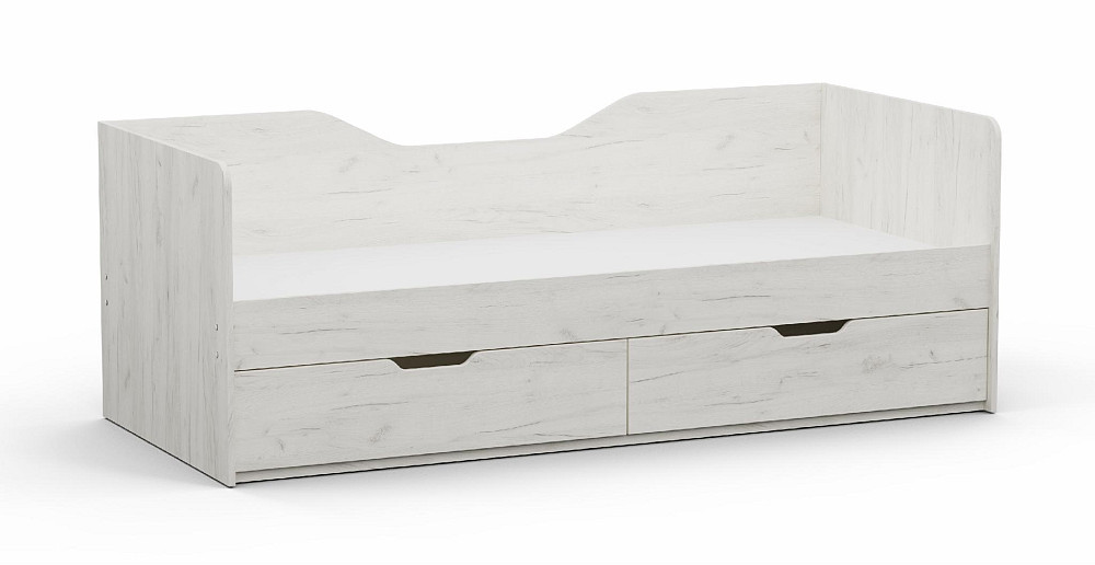 Ліжко односпальне L-3, Дуб Крафт Білий, 1932х850х700 Львів - фото 1