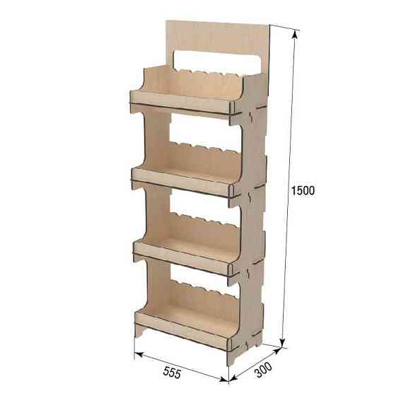 Стеллаж из фанеры EKOSTAR 555х300х1500 Киев