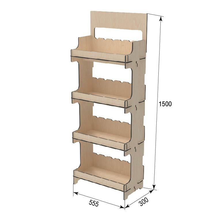 Стелаж з фанери EKOSTAR 555х300х1500 Київ - фото 4