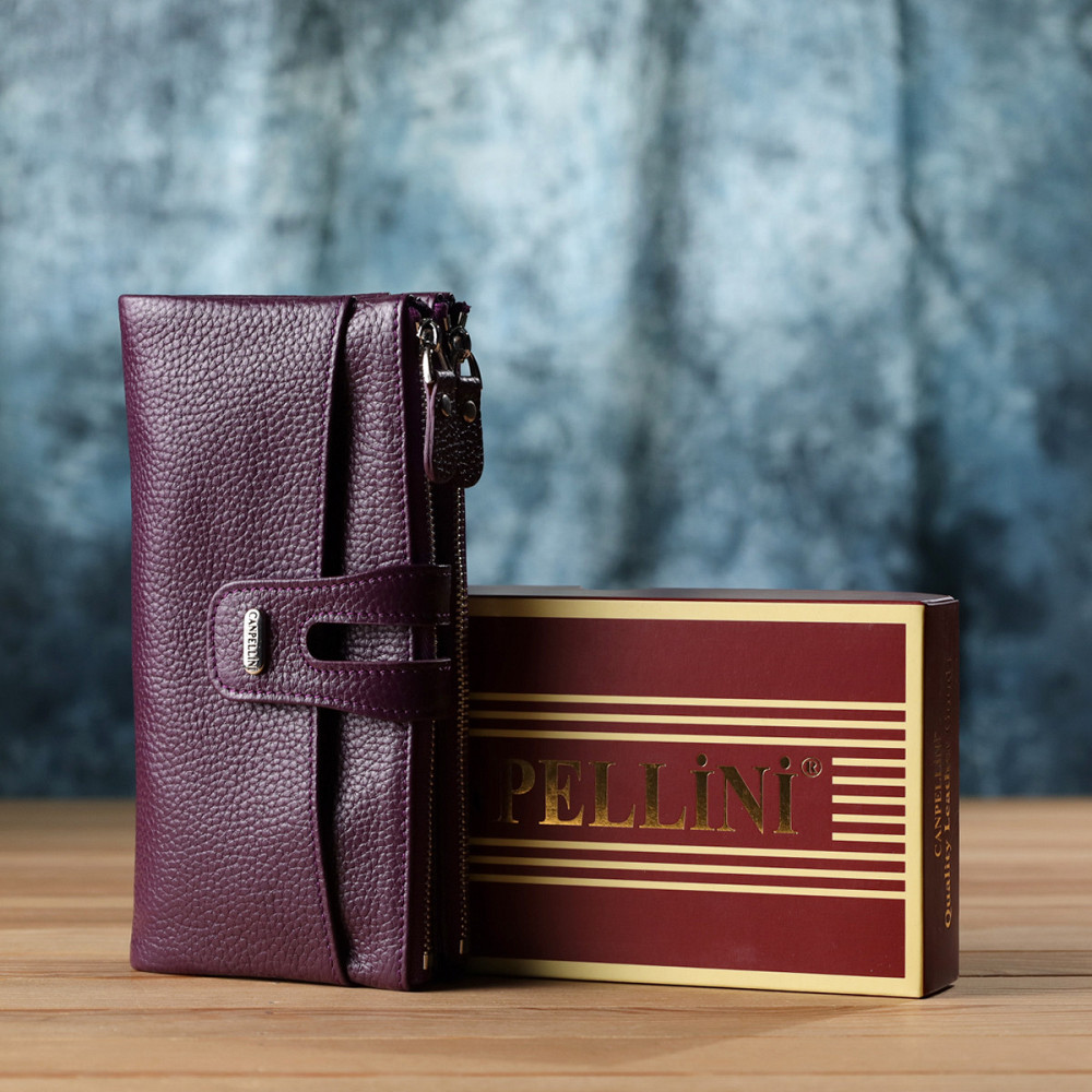 Яркий женский кошелек из натуральной кожи CANPELLINI 20873_1 Фиолетовый Киев - изображение 1