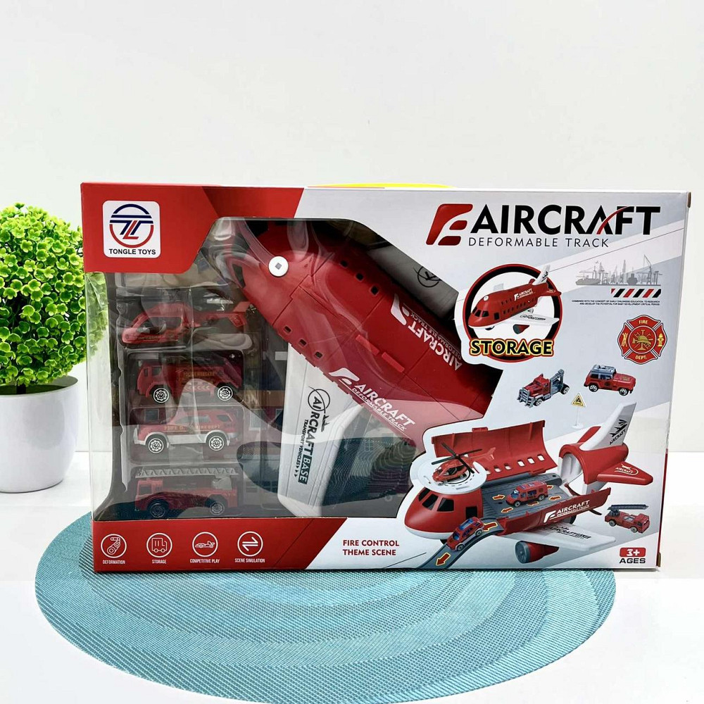 Літак паркування з машинками 4шт з музикою Червоний (8825A) Чернигов - изображение 2