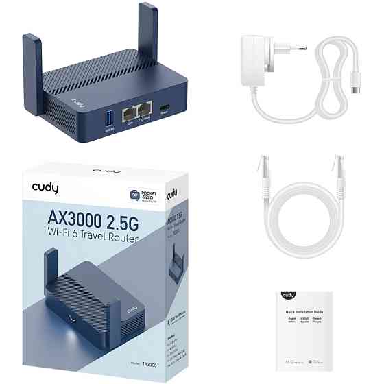 Маршрутизатор Cudy TR3000, AX3000 2.5G Wi-Fi 6 Router w USB, 2×1000Mbps RJ45, USB Type-C power in. Вінниця