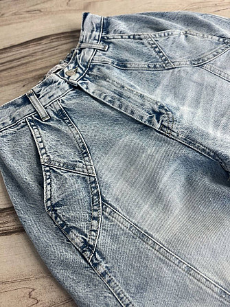 Джинсы женские Its Basic 3805 MEGA BAGGY jeans трендовые швы широкие клеш косые карманы длинные голу Одесса - изображение 7