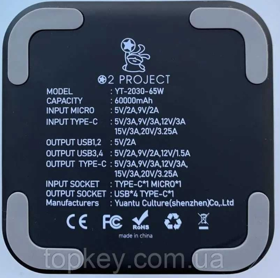 Повербанк 60000 mAh 65W для НОУТБУКА O2project Зарядная станция. Киев - изображение 5