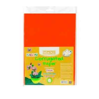 Цветной картон Maxi A4 Гофрокартон неоновый 21х29,7 см оранжевый (MX61899) Винница