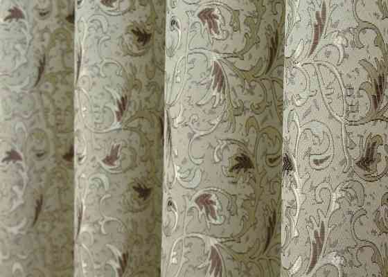 Комплект коротких штор VR-Textil Жаккард № 1585ш Бежевый 145х170 см 2 шт (35-0283) Киев