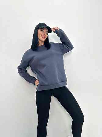 Жіночий теплий батник "Wear" Турція оптом | Норма і батал Графіт, 46-48 Київ