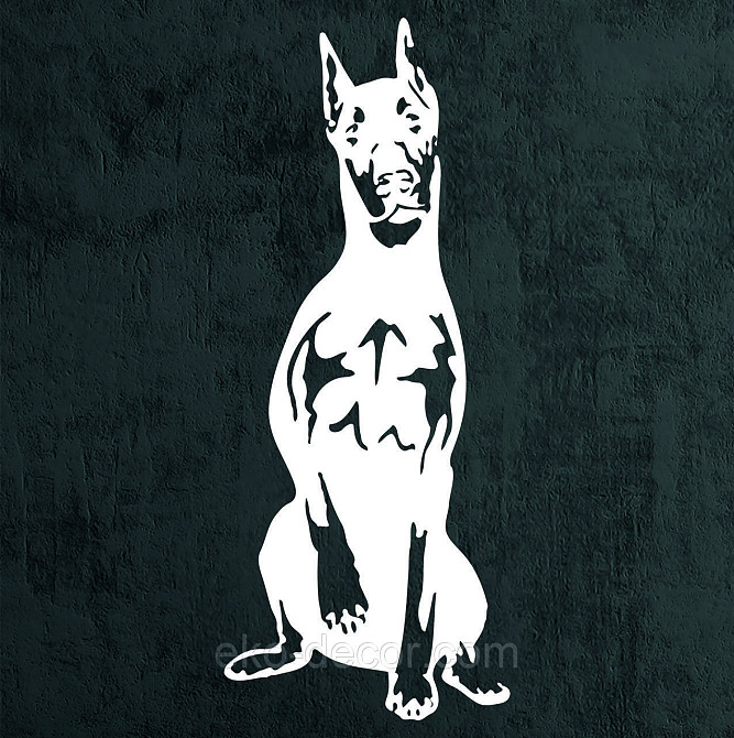 Декоративне настінне Панно «Доберман», Декор на стіну 110*44 см, Білий Київ - фото 7