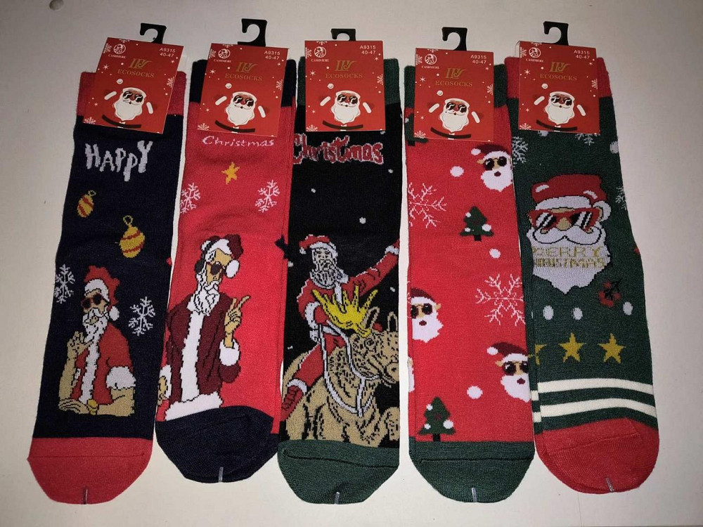 Новогодние теплые мужкие носки EcoSocks в наборе из 5 шт. Размер 40-47 Киев - изображение 1