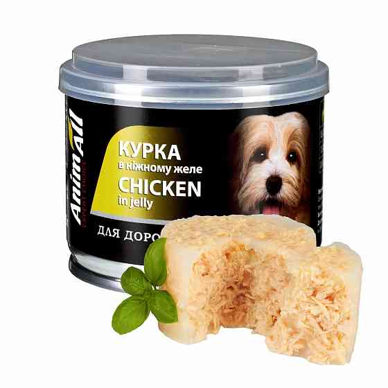 АнімАлл AnimAll вологий корм для собак курка в ніжному желе, 195г Київ