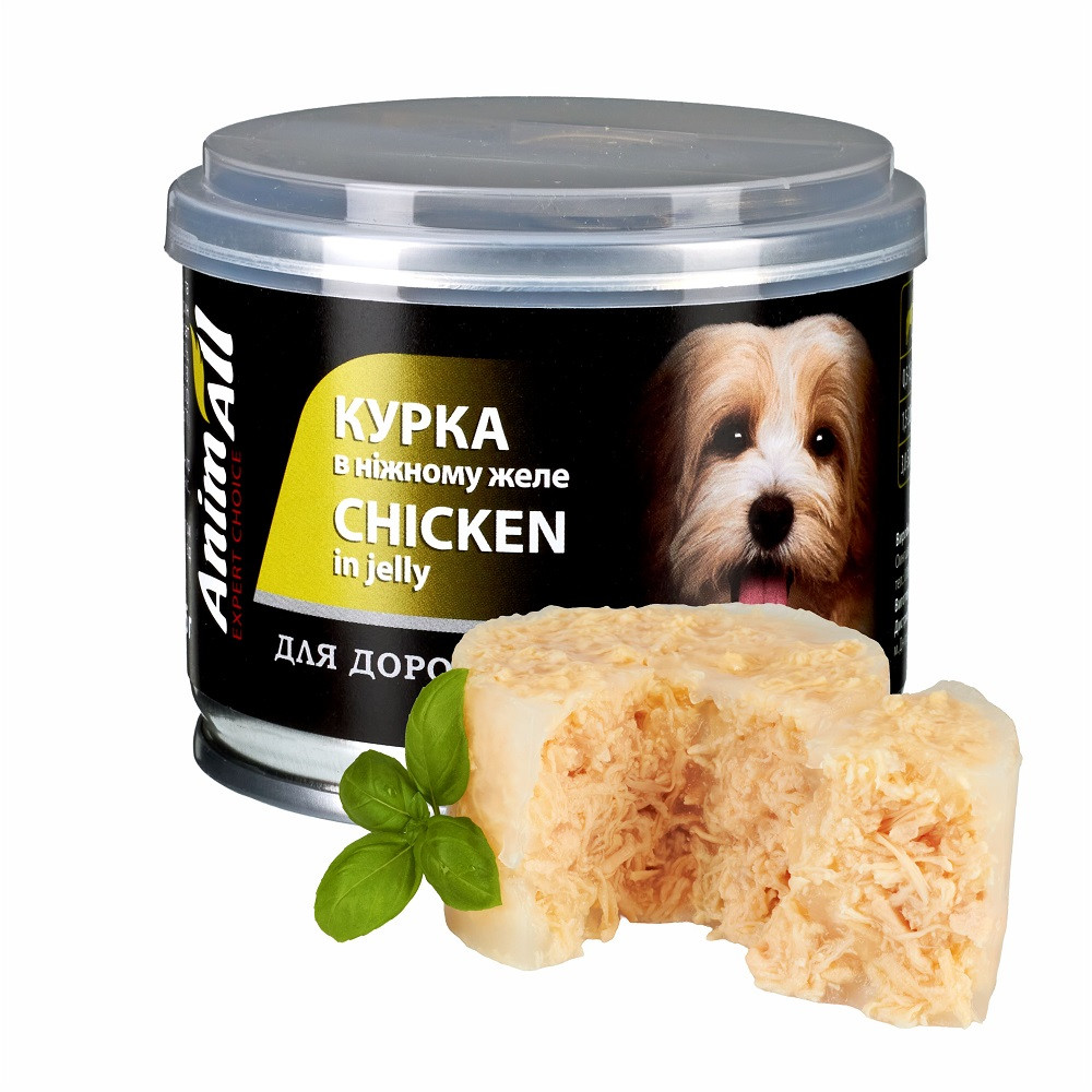 АнімАлл AnimAll вологий корм для собак курка в ніжному желе, 195г Київ - фото 1