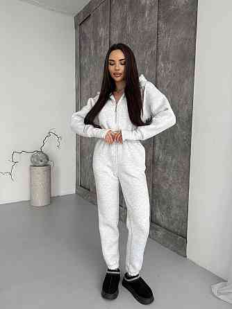 Женский теплый повседневный комбинезон с капюшоном трехнить на флисе Меланж, 42/46 Одесса