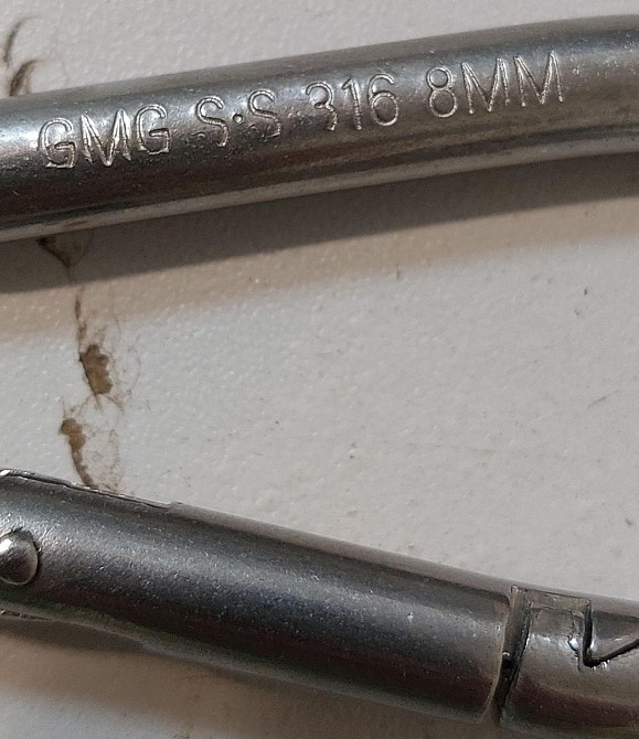 Карабін "GoralMet" з нержавіючої кислотостійкої сталі AISI 316 діаметром 8 мм довжиною  80 мм Киев - изображение 2