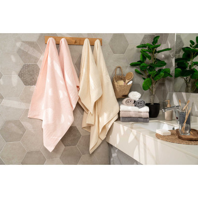 Рушник Ardesto набір махрових Lotus 2 шт 50х90 см індіго, 70х140см, 100% бавовна, айворі (ART2357IV) Вінниця - фото 9