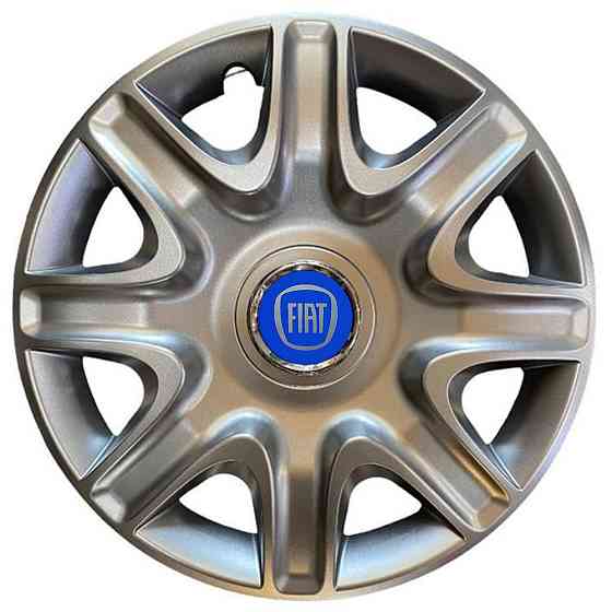 Автомобильные модельные колпаки R15 Fiat (синий) 332 4шт, SJS, серебристые Винница
