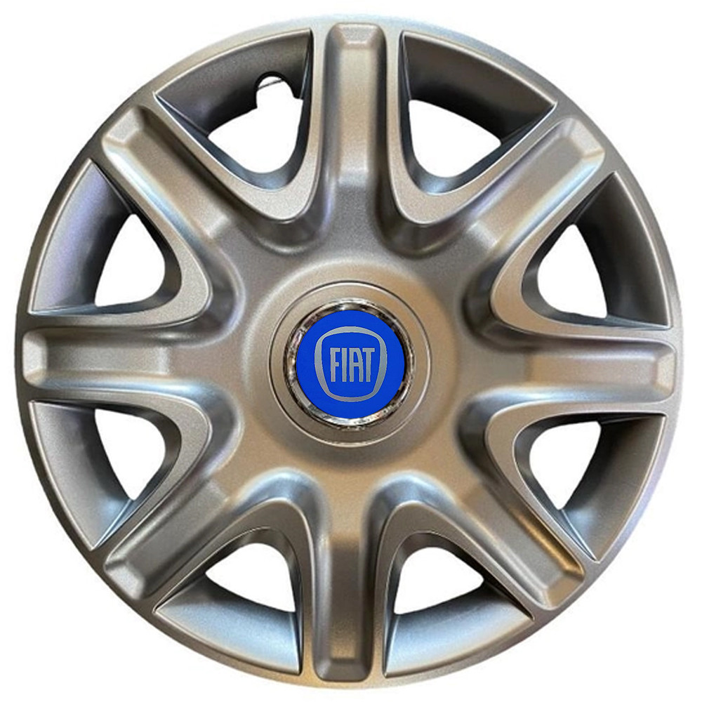 Автомобильные модельные колпаки R15 Fiat (синий) 332 4шт, SJS, серебристые Винница - изображение 1