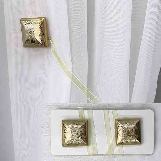 Магниты для штор и гардин Квадрат двусторонние набор 2 шт Золотистый (81-140) Киев