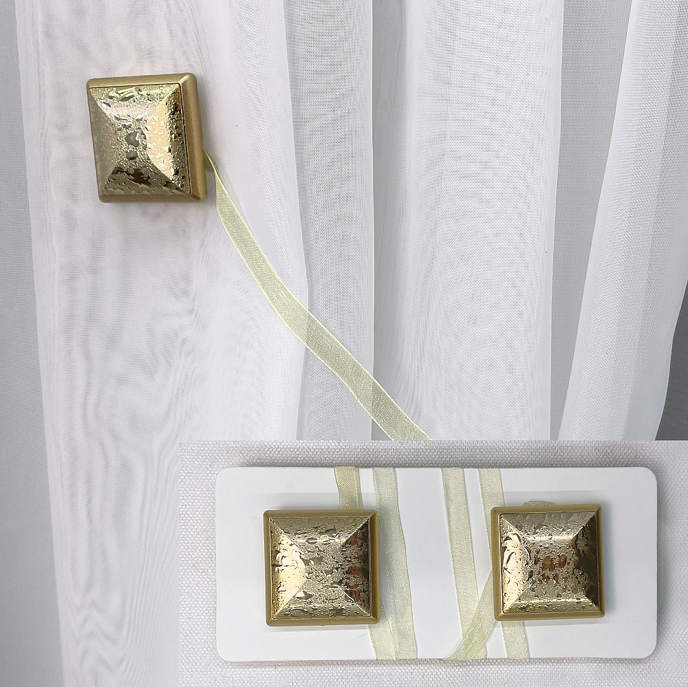 Магниты для штор и гардин Квадрат двусторонние набор 2 шт Золотистый (81-140) Киев - изображение 1