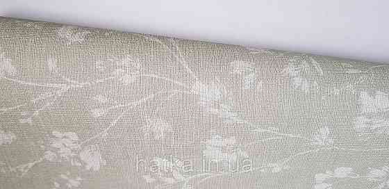 Обои виниловые на флизелине Rasch Alghero метровые цветы листья прованс мелкие белые на зеленом 943528 Киев