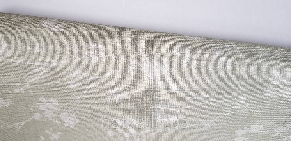 Шпалери вінілові на флізеліні Rasch Alghero метрові квіти листя прованс дрібні білі на зеленому 943528 Київ - фото 3