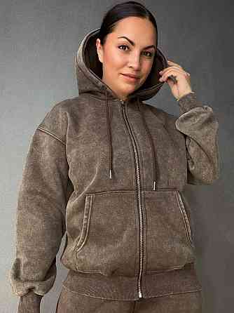 Костюм жіночий Joy One 2166-11 утеплений варений худі зі штанами палаццо коричневий, коричневий, M Київ