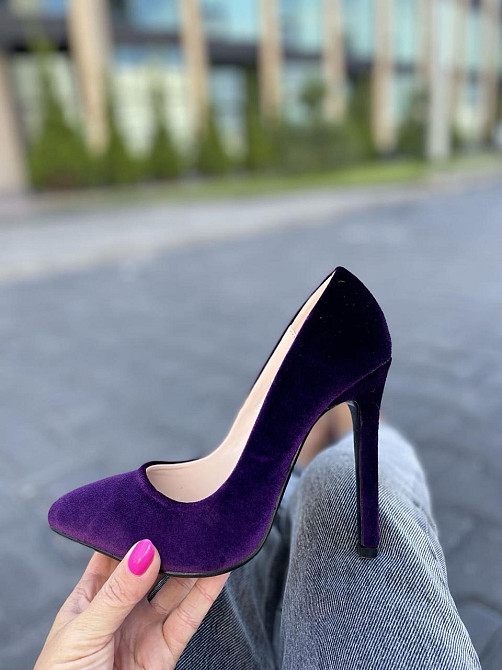 Туфлі жіночі LENA MELIANI фіолетовий оксамит каблук 11.5 см 35р. 36р. (F905-M91) Коломыя - изображение 2