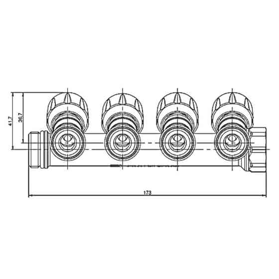 Колектор для теплої підлоги на 4 вих. Roho R809-04 - 3/4"x3/4" EK (RO0251) Київ