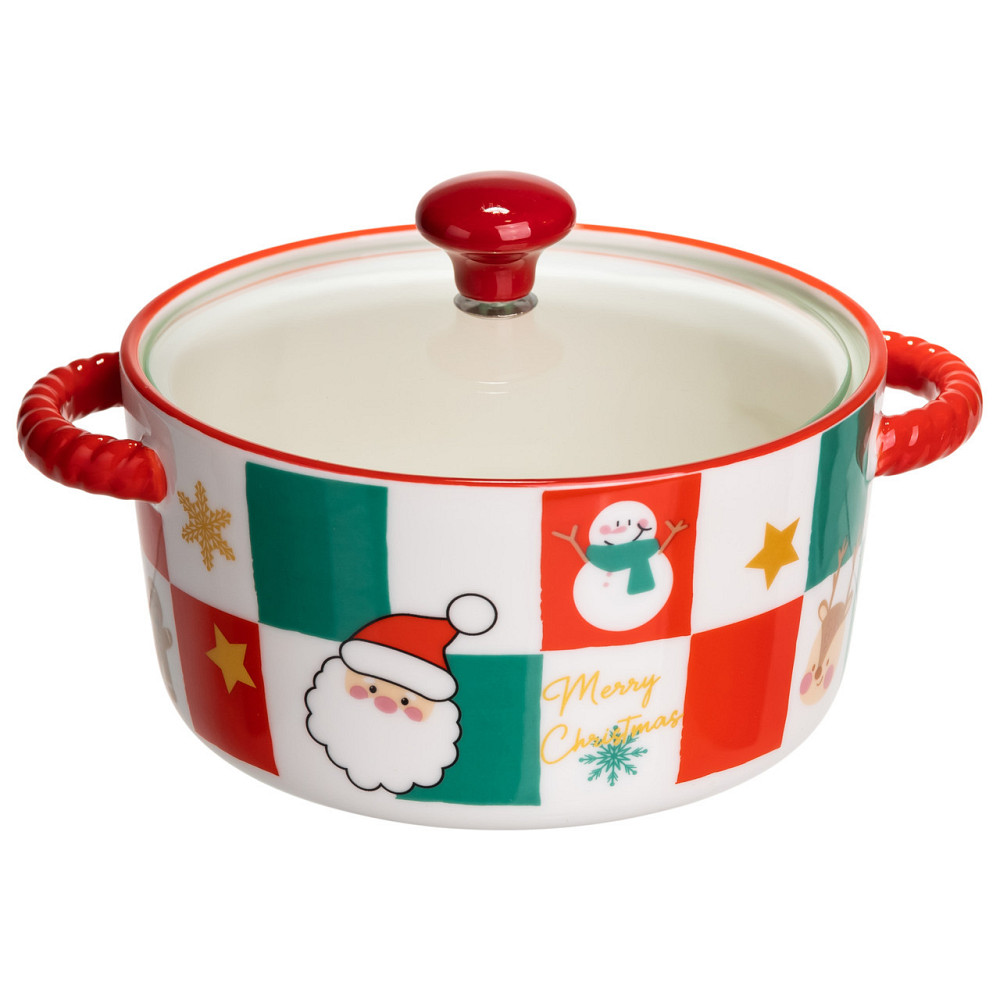 Супница фарфоровая Christmas новогодняя 800 (мл) с крышкой Yiwu FM-CS-9C SBR Киев - изображение 3