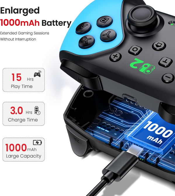 Беспроводной геймпад BEBONCOOL H109 для Switch 2/Switch/OLED/Lite/PC/iOS/Android, Turbo, макросы, вибрация Киев - изображение 8