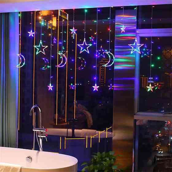 Гирлянда Штора,от сети,2,5м,138LED,с пультом,Разноцветный SBR Киев