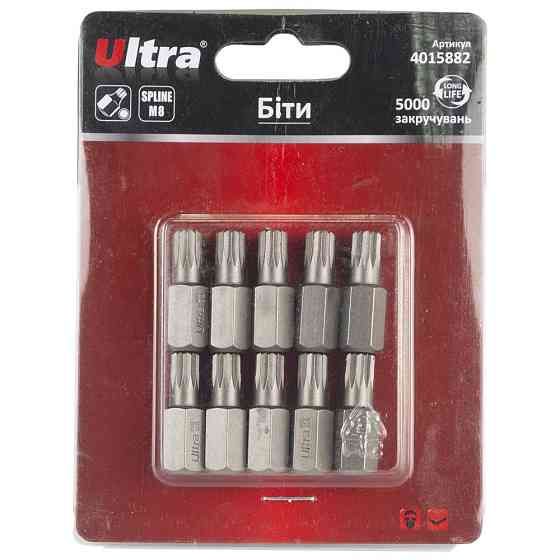 Ultra Биты Spline M8×30мм 10мм 10шт S2 (блистер) ULTRA (4015882) Київ
