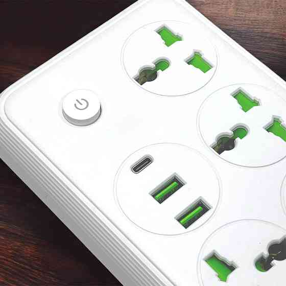 Сетевой фильтр 2м,2500Вт (4х220В+2хUSB+1хType-C),T60 SBR Киев