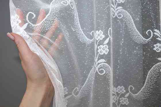Тюль жакард VR-Textil № 1321т Арка на кухню колір білий 500х150 см (53-0048) Київ