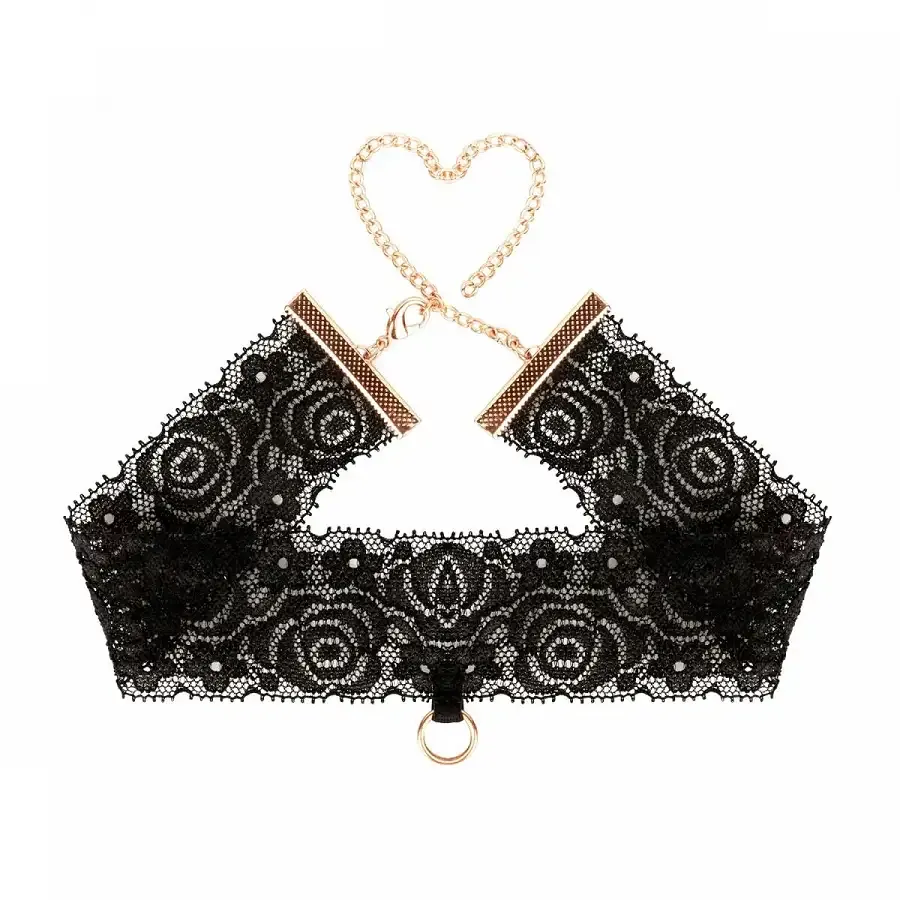 Мереживні наручники та комір Rosy Gold - Lace Cuffs and Collar - Black Львов - изображение 5