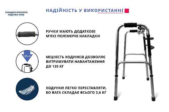 Ходунки крокуючі складані дорослі Doctor Life 10188/E/SL Дніпро